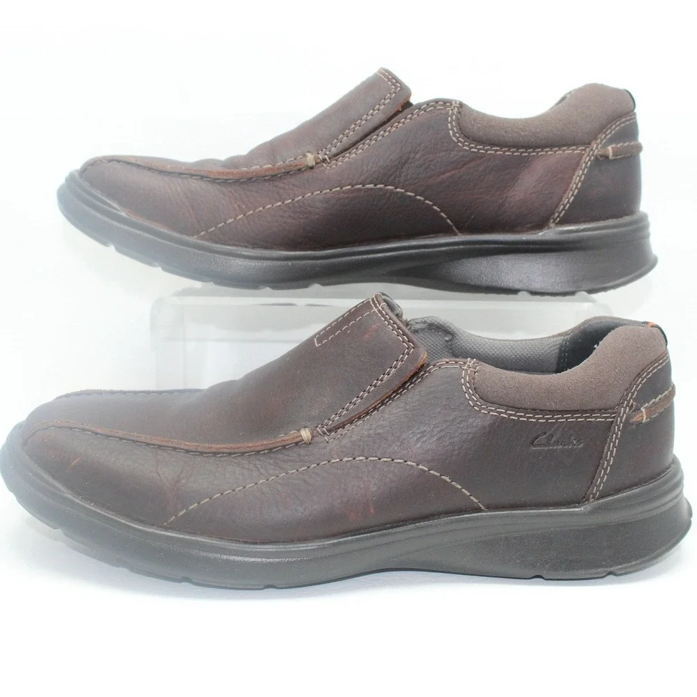 Clarks Collection Mens Brown Leather Slip On Loafers 261196147085 Size 9.5 M